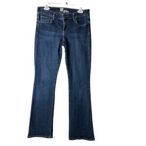 Kut From The Kloth Dark Wash Flap Pockets Natalie Mid Rise Boot Cut Denim Jeans